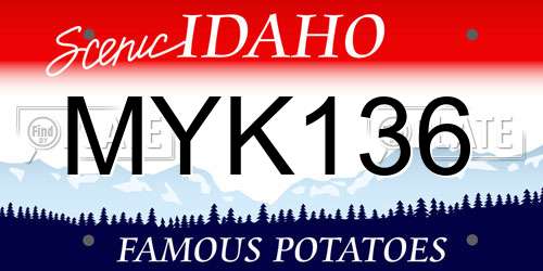 MYK136 Idaho License Plate