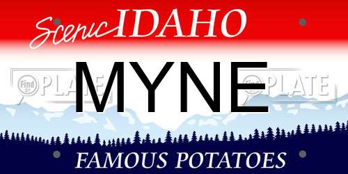 MYNE Idaho License Plate
