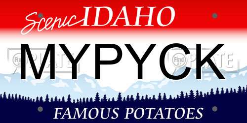 MYPYCK Idaho License Plate