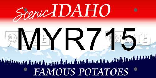 MYR715 Idaho License Plate