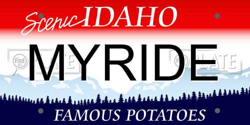 MYRIDE Idaho License Plate