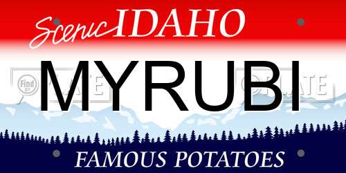 MYRUBI Idaho License Plate