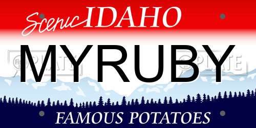 MYRUBY Idaho License Plate
