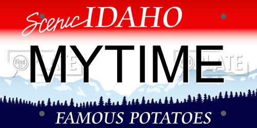 MYTIME Idaho License Plate