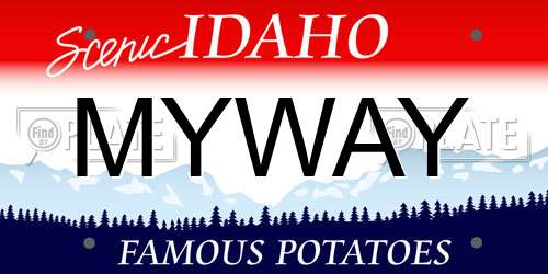 MYWAY Idaho License Plate