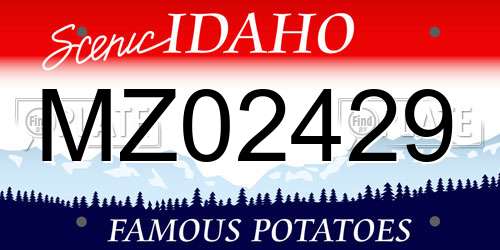 MZ02429 Idaho License Plate