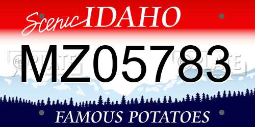 MZ05783 Idaho License Plate
