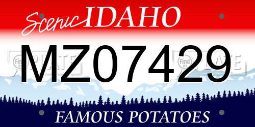 MZ07429 Idaho License Plate