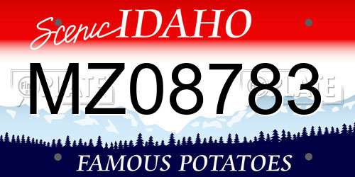 MZ08783 Idaho License Plate