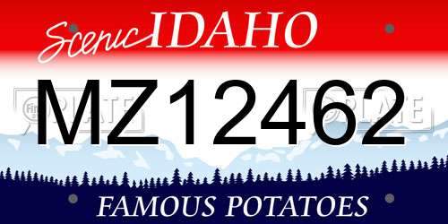 MZ12462 Idaho License Plate