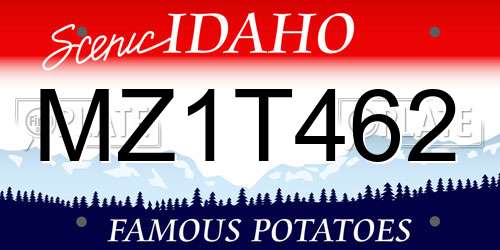 MZ1T462 Idaho License Plate
