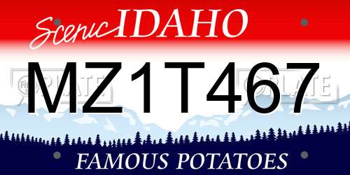 MZ1T467 Idaho License Plate