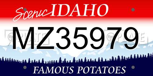 MZ35979 Idaho License Plate