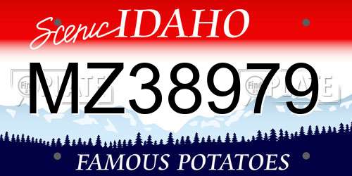 MZ38979 Idaho License Plate