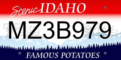 MZ3B979 Idaho License Plate