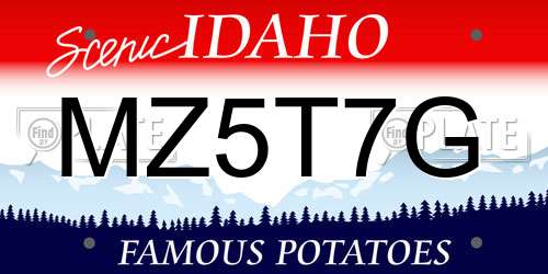 MZ5T7G Idaho License Plate