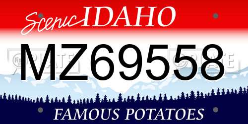 MZ69558 Idaho License Plate