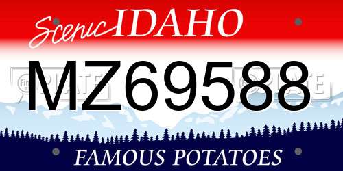 MZ69588 Idaho License Plate