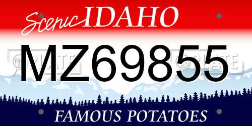 MZ69855 Idaho License Plate