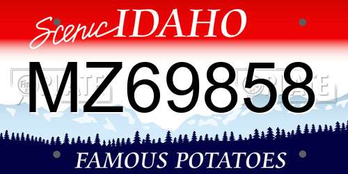 MZ69858 Idaho License Plate