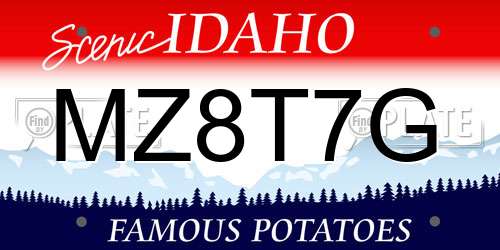 MZ8T7G Idaho License Plate