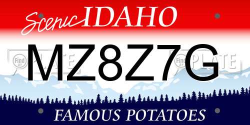 MZ8Z7G Idaho License Plate