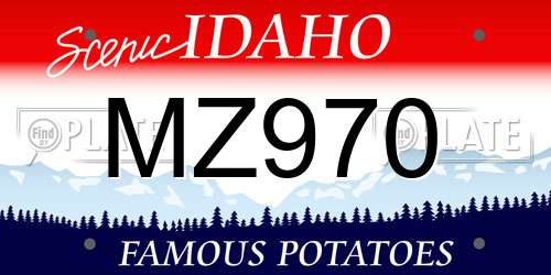 MZ970 Idaho License Plate