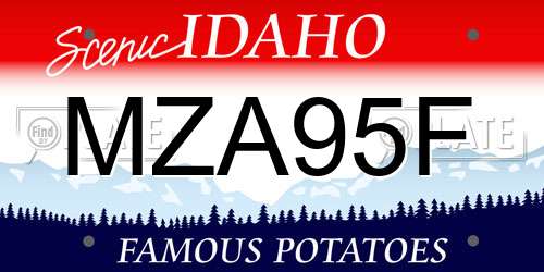 MZA95F Idaho License Plate