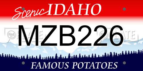MZB226 Idaho License Plate