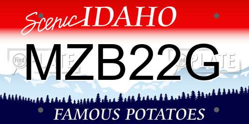 MZB22G Idaho License Plate