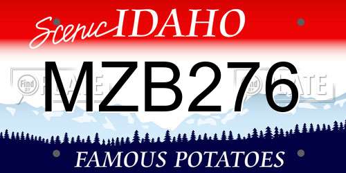 MZB276 Idaho License Plate