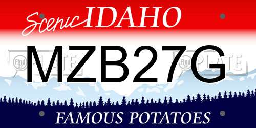 MZB27G Idaho License Plate