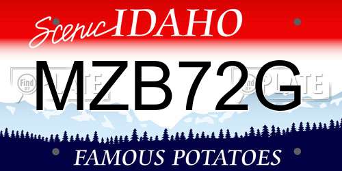 MZB72G Idaho License Plate