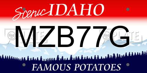 MZB77G Idaho License Plate