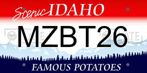 MZBT26 Idaho License Plate