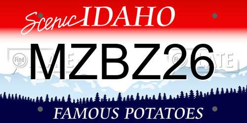 MZBZ26 Idaho License Plate