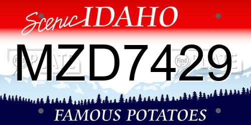 MZD7429 Idaho License Plate