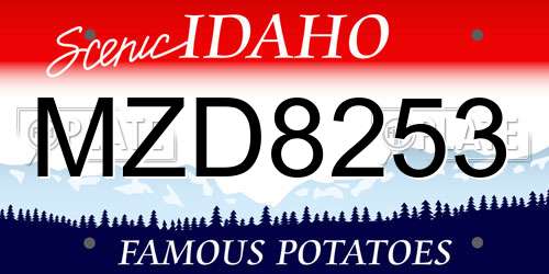 MZD8253 Idaho License Plate
