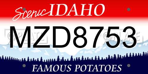 MZD8753 Idaho License Plate