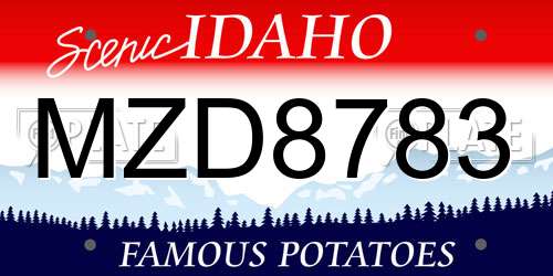 MZD8783 Idaho License Plate