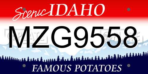MZG9558 Idaho License Plate