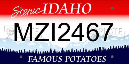 MZI2467 Idaho License Plate