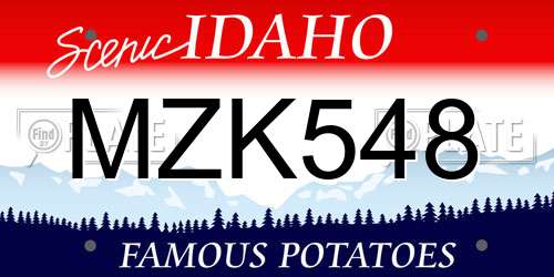 MZK548 Idaho License Plate
