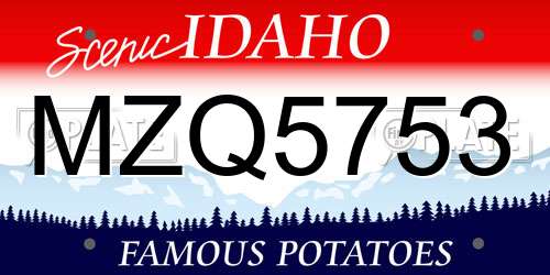 MZQ5753 Idaho License Plate