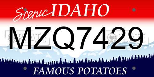 MZQ7429 Idaho License Plate