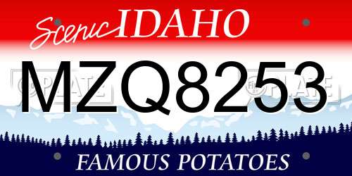 MZQ8253 Idaho License Plate