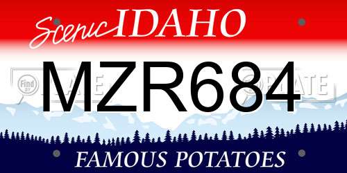 MZR684 Idaho License Plate