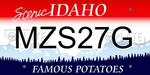 MZS27G Idaho License Plate