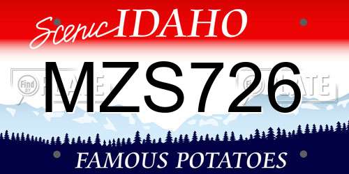 MZS726 Idaho License Plate