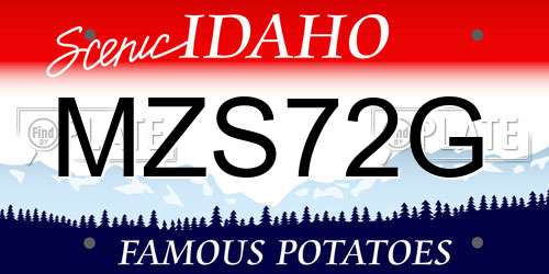 MZS72G Idaho License Plate